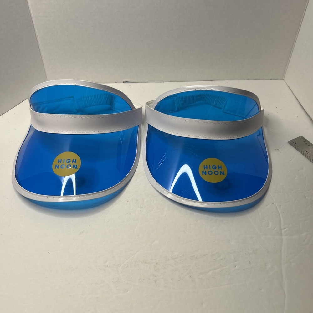 2 HIGH NOON VODKA BLUE AND WHITE CLEAR VISOR, SUN SIPS COCKTAIL, LIMITED EDITION
